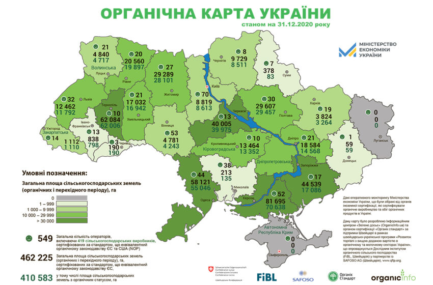  В Україні – 1% органічних сільськогосподарських плантацій