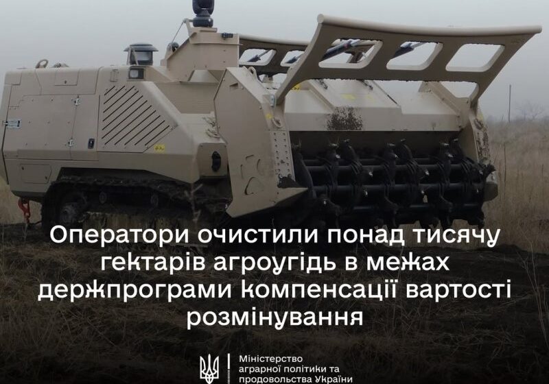  Аграрії вже повернули до використання 1102,9 гектари розмінованих полів